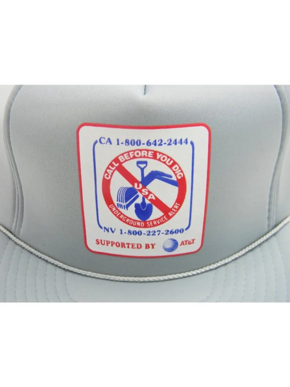 Vintage USA Underground Service Alert AT&T Trucker Hat Snapback Cap Grey